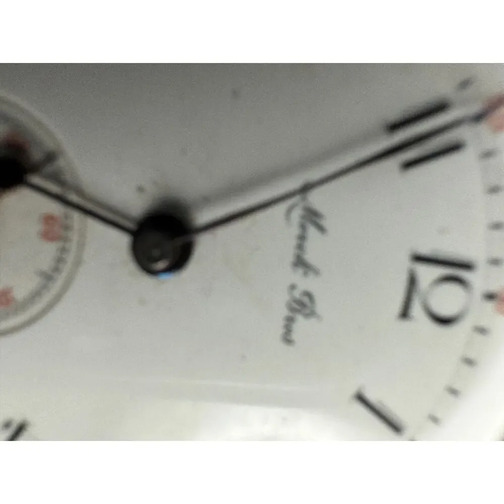 Antique Marck Bros Pocket Watch Movement White Dial 29mm For Parts/Repair